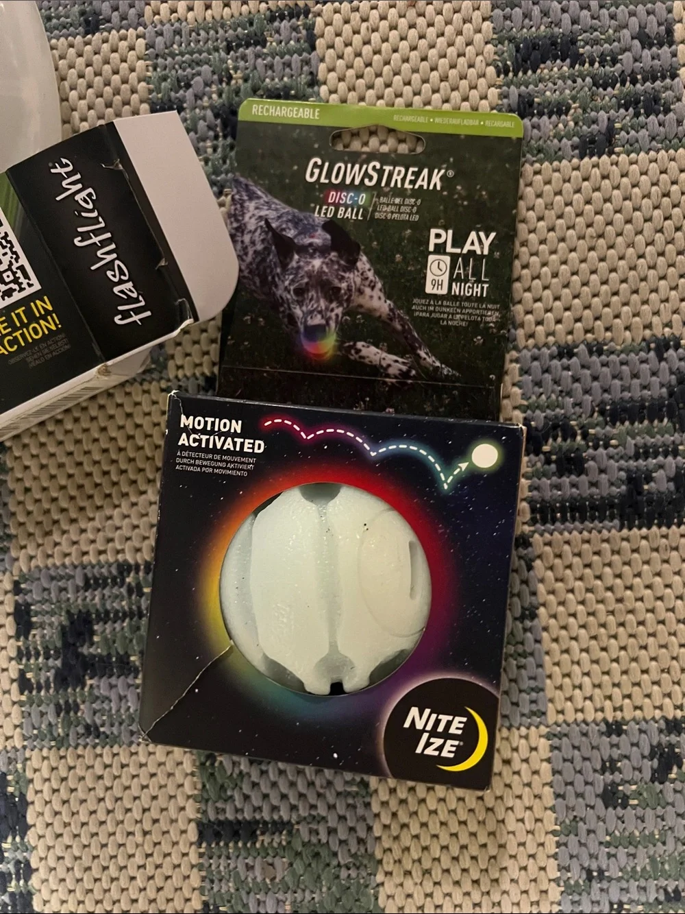 Dog bundle  niteize Flashflight LED Light-Up Flying Disc  ball  light
